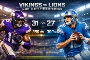 Minnesota Vikings vs Detroit Lions Match Player Stats Breakdown