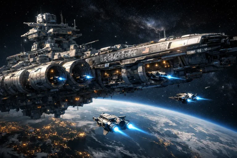 US Warship carrier in space